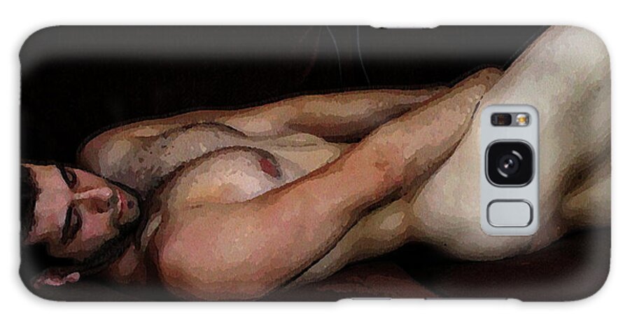 Figure Galaxy Case featuring the digital art Reclining Nude #1 by Robert D McBain