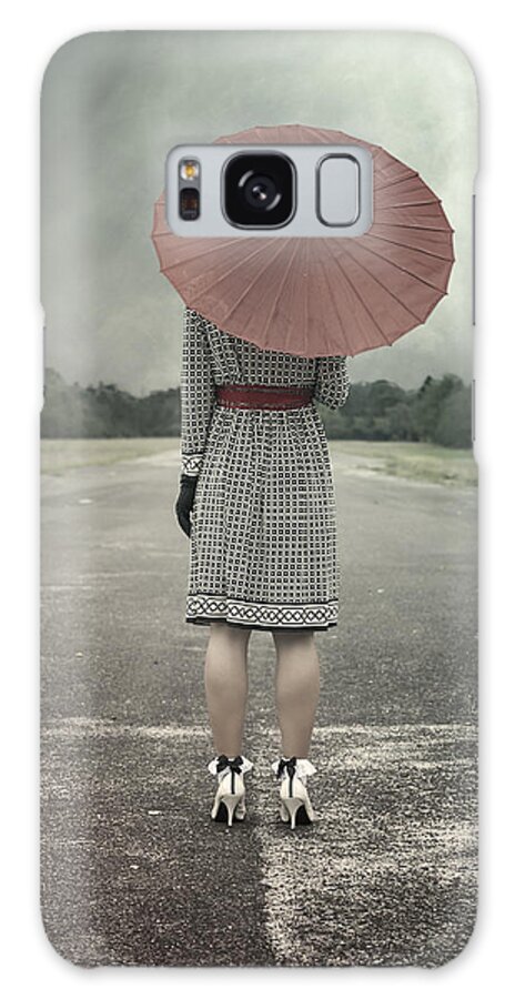 Woman Galaxy Case featuring the photograph Red Umbrella #1 by Joana Kruse