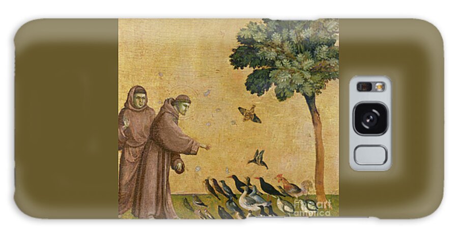 Francis Galaxy Case featuring the painting Saint Francis of Assisi preaching to the birds by Giotto di Bondone