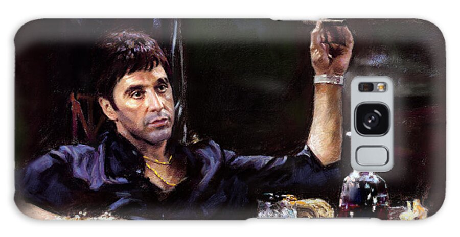 Al Pacino Galaxy Case featuring the pastel Scarface #1 by Ylli Haruni