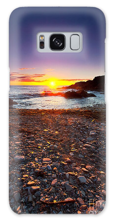 Second Valley Sunset Sea Seascape Fleurieu Peninsula South Australia Australian Coast Coastal Pebbles Seaweed Silhouette Silhouettes Galaxy Case featuring the photograph Second Valley Sunset #1 by Bill Robinson