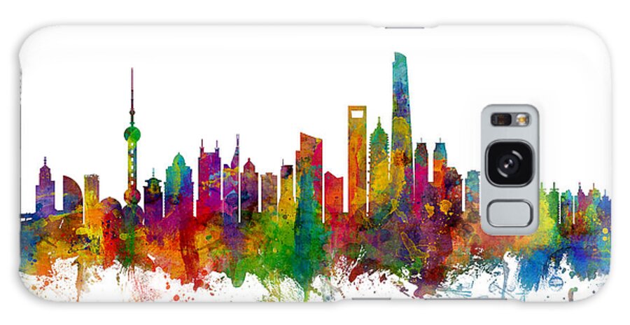 Shanghai Galaxy Case featuring the digital art Shanghai China Skyline by Michael Tompsett