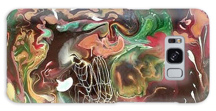 Colorful Art Galaxy Case featuring the painting Solitude #1 by Ray Khalife