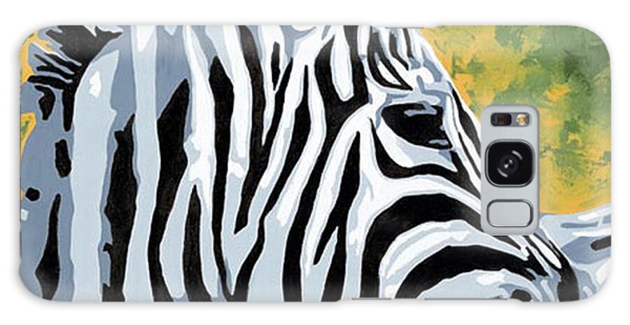 Zebra Galaxy Case featuring the painting Soulful Glance by Cheryl Bowman