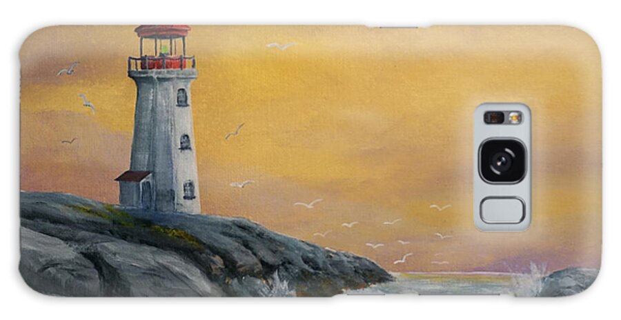 Lighthouse Galaxy Case featuring the painting Standing Guard #2 by Wayne Enslow
