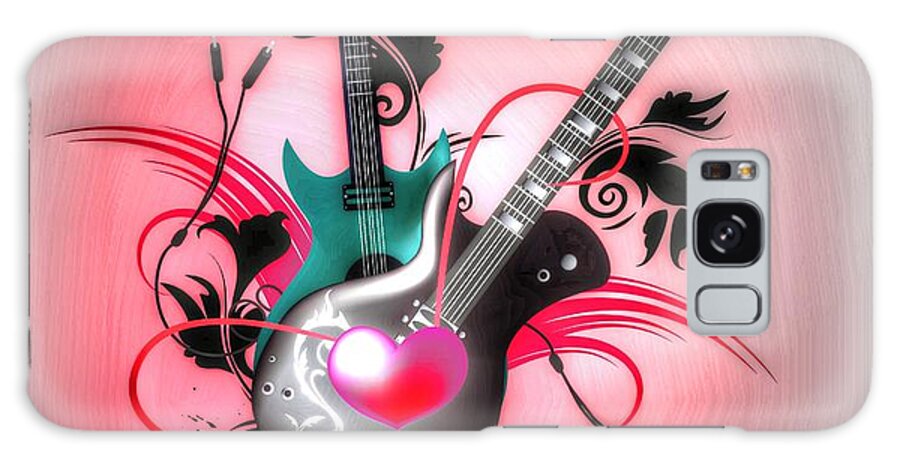 Heart Galaxy Case featuring the digital art The Heart Of Rock And Roll by Michael Damiani