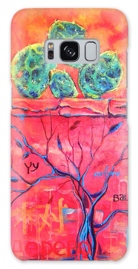Acrylic Galaxy Case featuring the painting Tree Dawn painting in Acrylic #1 by Tamara Kulish