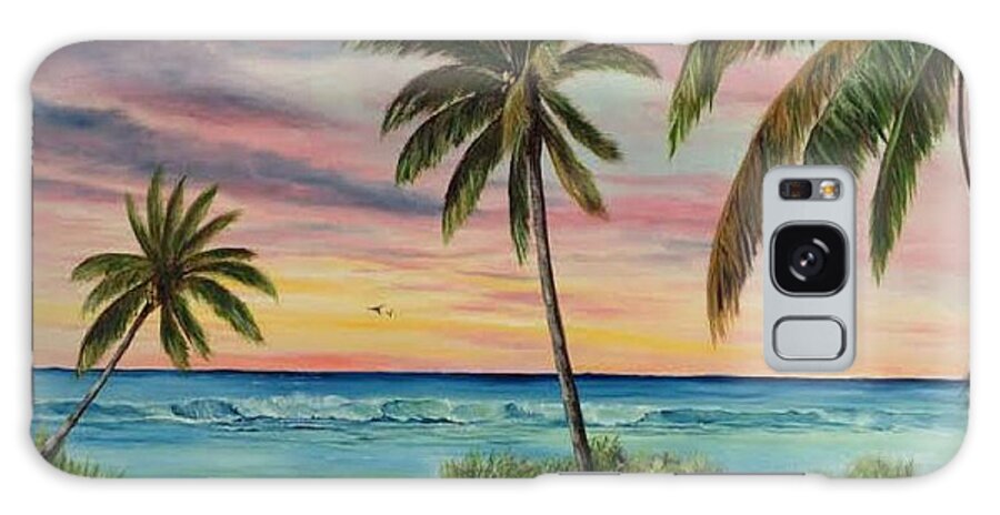 Tropical Paradise Galaxy Case featuring the painting Tropical Paradise #2 by Lloyd Dobson