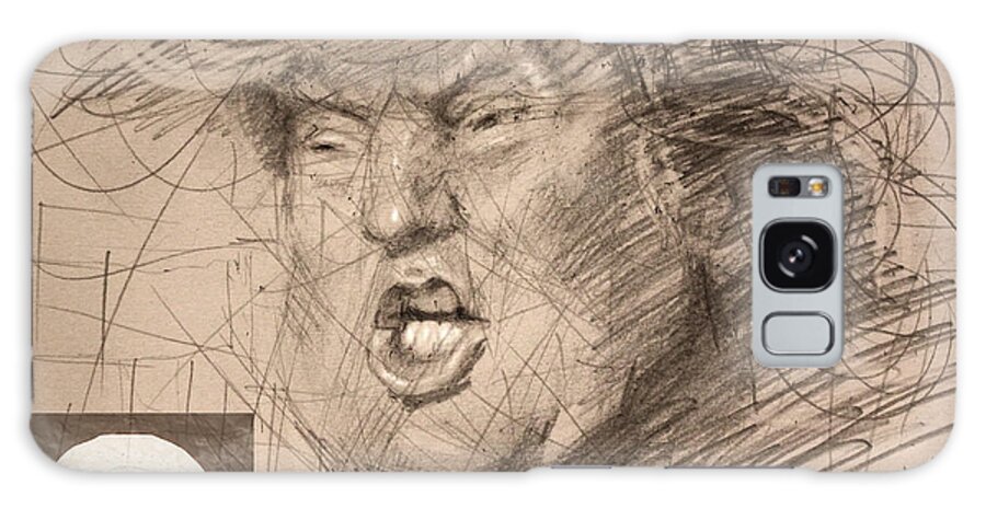 Donald Trump Galaxy Case featuring the drawing Trump #2 by Ylli Haruni