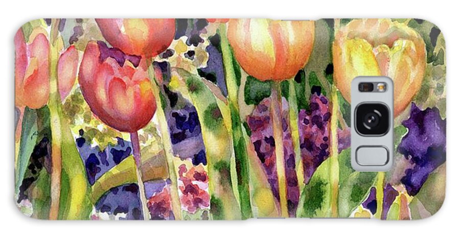 Watercolor Galaxy Case featuring the painting Tulips #1 by Ann Nicholson