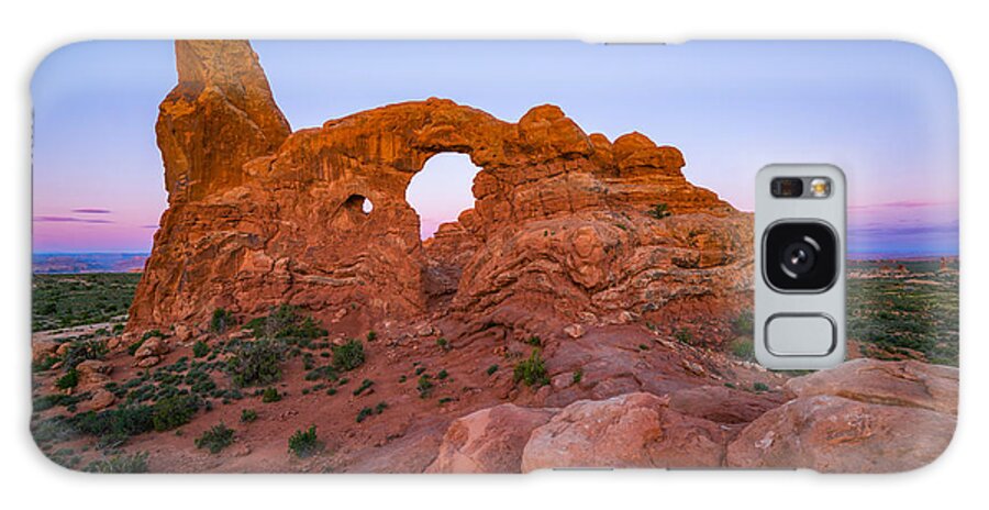 Turret Arch Galaxy Case featuring the photograph Turret Arch Sunrise #1 by Darren White