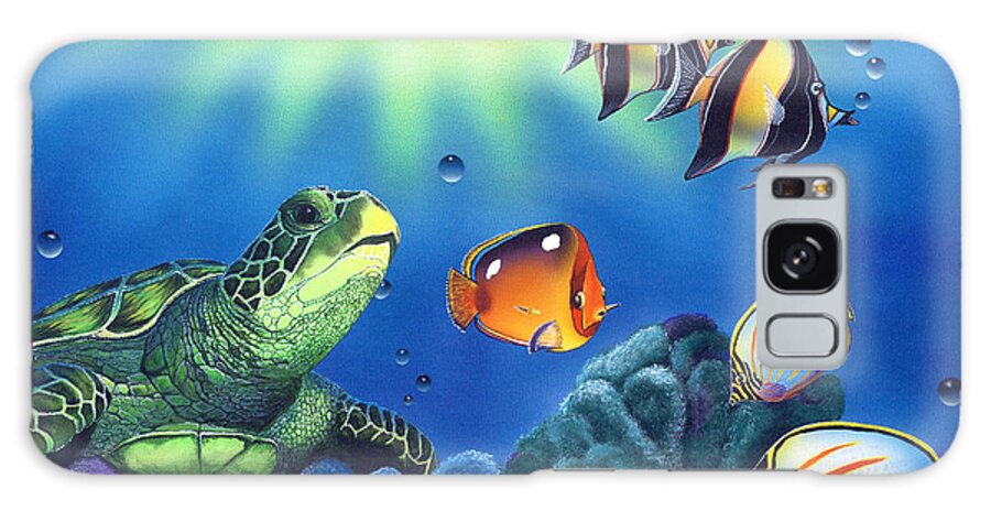 Turtle Galaxy Case featuring the painting Turtle Dreams #1 by Angie Hamlin