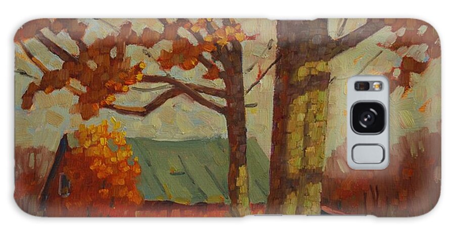 Red Barn Galaxy Case featuring the painting Upstate New York #1 by Len Stomski