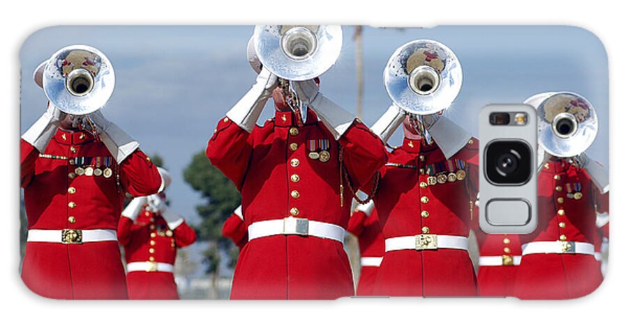 Drum And Bugle Corps Galaxy Case featuring the photograph U.s. Marine Corps Drum And Bugle Corps #1 by Stocktrek Images