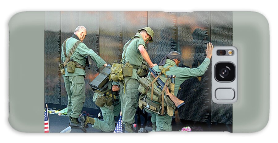 Veterans Galaxy Case featuring the photograph Veterans at Vietnam Wall #2 by Carolyn Marshall