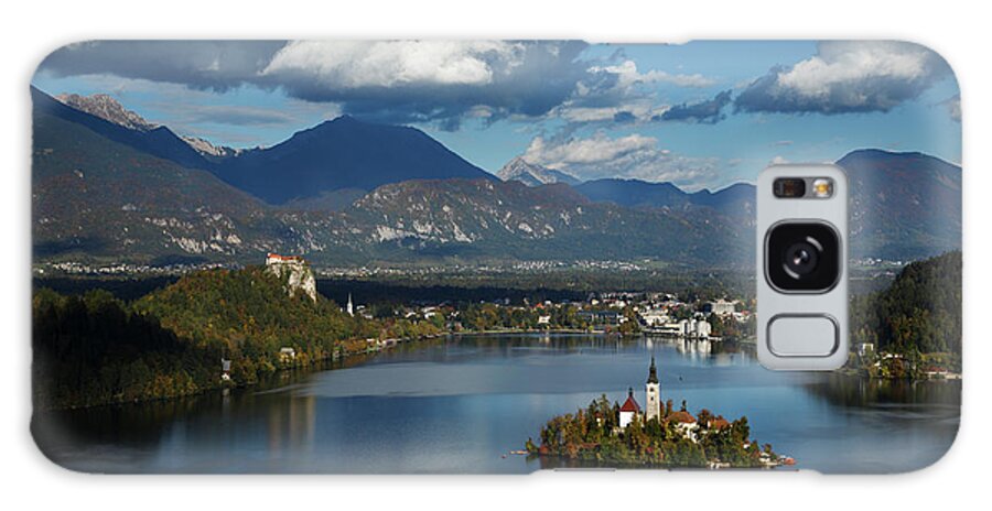 Bled Galaxy Case featuring the photograph View of Lake Bled from Ojstrica #1 by Ian Middleton