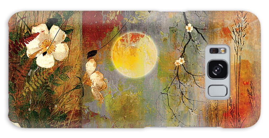 Moon Triptych Galaxy Case featuring the painting Whisper Forest Moon II #2 by Mindy Sommers