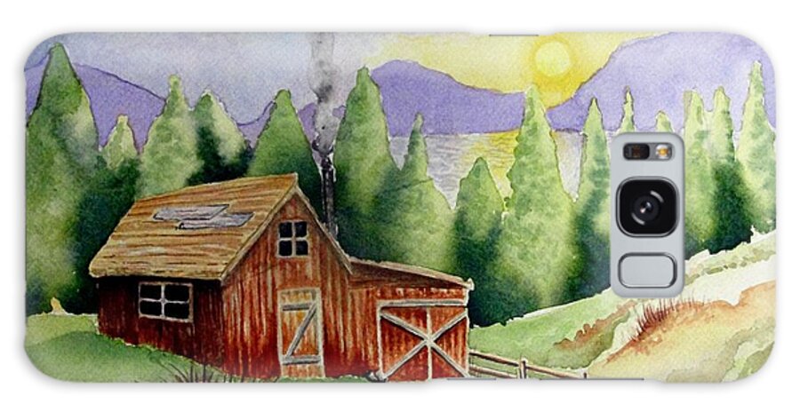 Cabin Galaxy Case featuring the painting Wilderness Cabin #1 by Jimmy Smith