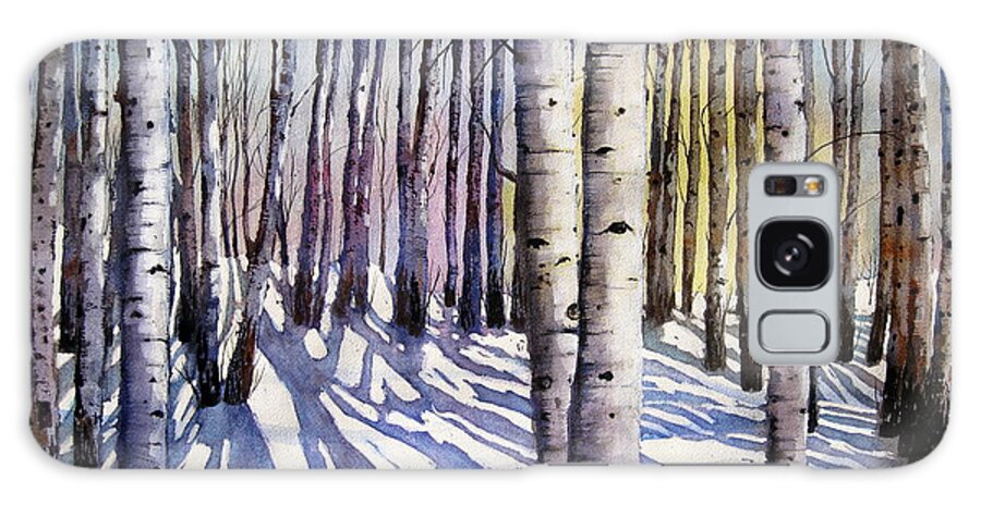 Landscape Galaxy Case featuring the painting Winter Shadows #1 by Shirley Braithwaite Hunt