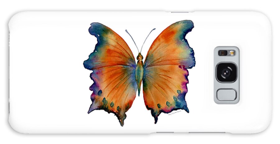 Wizard Butterfly Butterfly Butterflies Butterfly Print Butterfly Card Butterfly Cards Orange Orange And Blue Orange And Purple Orange Butterfly Nature Wings Winged Insect Nature Watercolor Butterflies Watercolor Butterfly Watercolor Moth Orange Butterfly Face Mask Galaxy Case featuring the painting 1 Wizard Butterfly by Amy Kirkpatrick