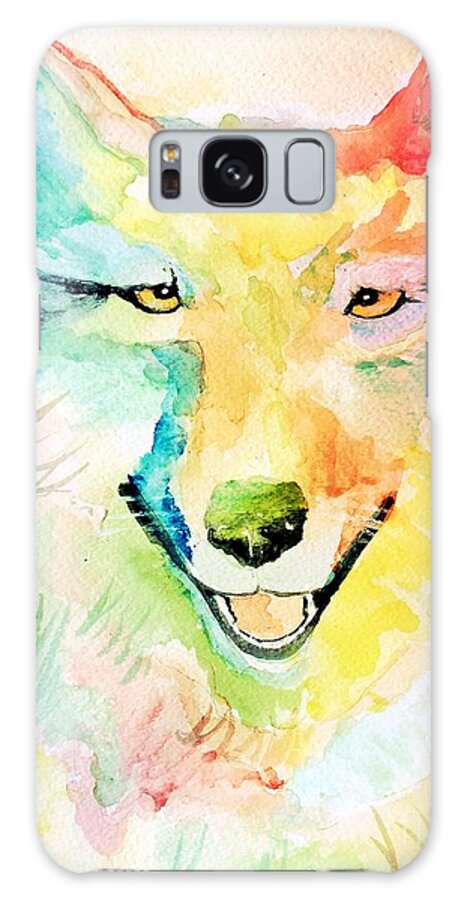 Wolf Galaxy Case featuring the painting Wolfie #1 by Denise Tomasura