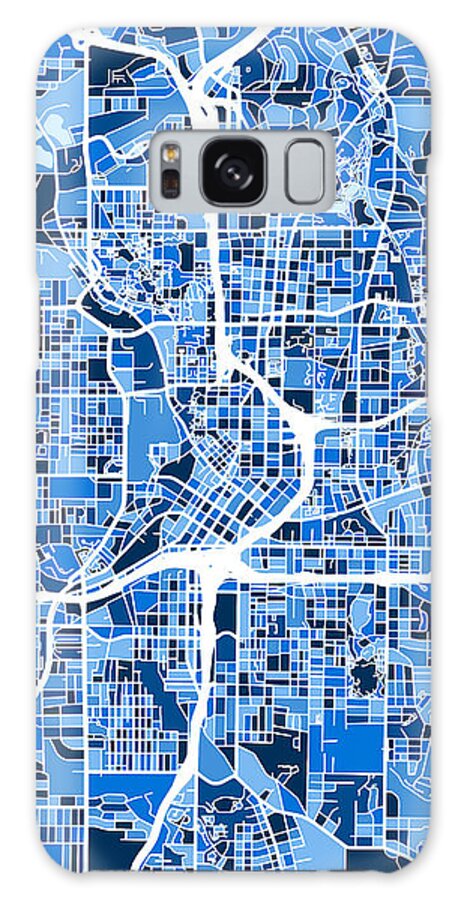 Atlanta Galaxy Case featuring the digital art Atlanta Georgia City Map #10 by Michael Tompsett