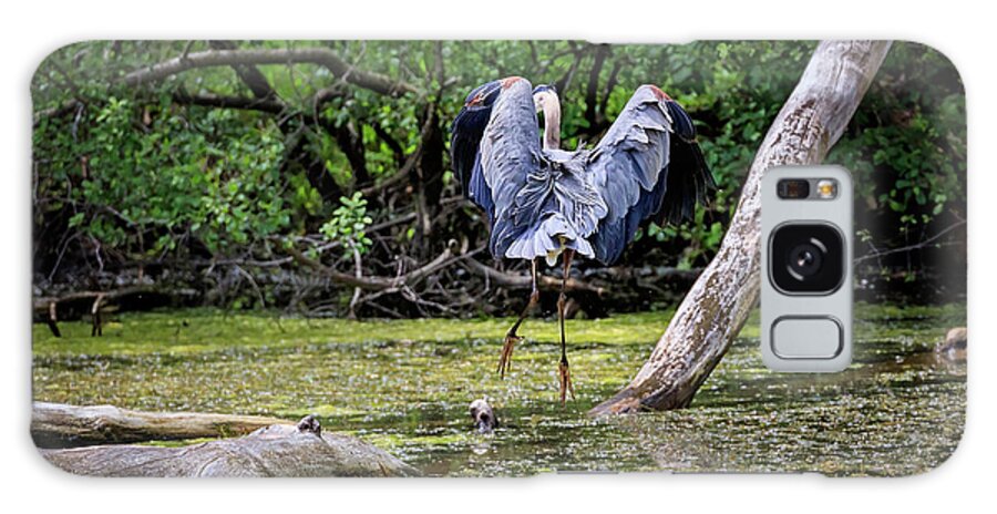 Animal Galaxy Case featuring the photograph Blue Heron #10 by Peter Lakomy