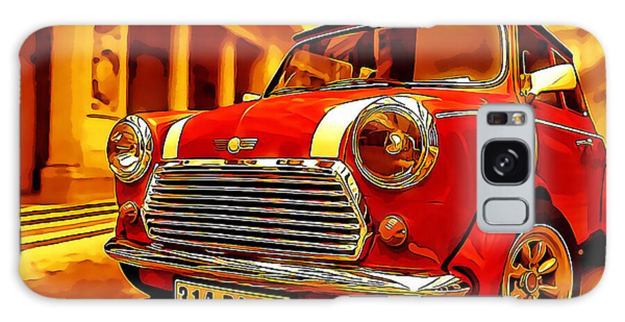 Mini Galaxy Case featuring the mixed media Mini Cooper #10 by Marvin Blaine