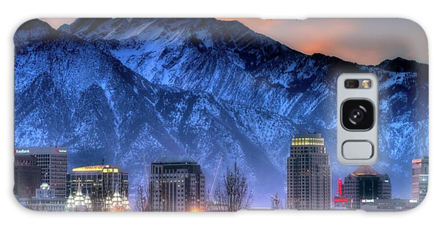 Dawn Galaxy Case featuring the photograph Salt Lake City Skyline #11 by Douglas Pulsipher