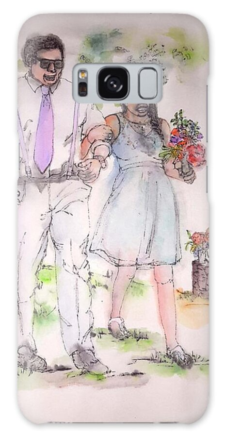 Wedding. Summer Galaxy Case featuring the painting The Wedding Album #14 by Debbi Saccomanno Chan