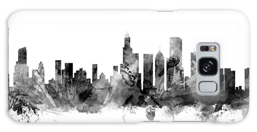 Chicago Galaxy Case featuring the digital art Chicago Illinois Skyline by Michael Tompsett