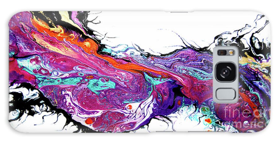 Sinuous Vibrant Compelling Stylish Fluid-art Contemporary Colorful Sensual Seductive Dramatic Beautiful Modern Abstract Galaxy Case featuring the painting #1706 Twisted #1706 by Priscilla Batzell Expressionist Art Studio Gallery