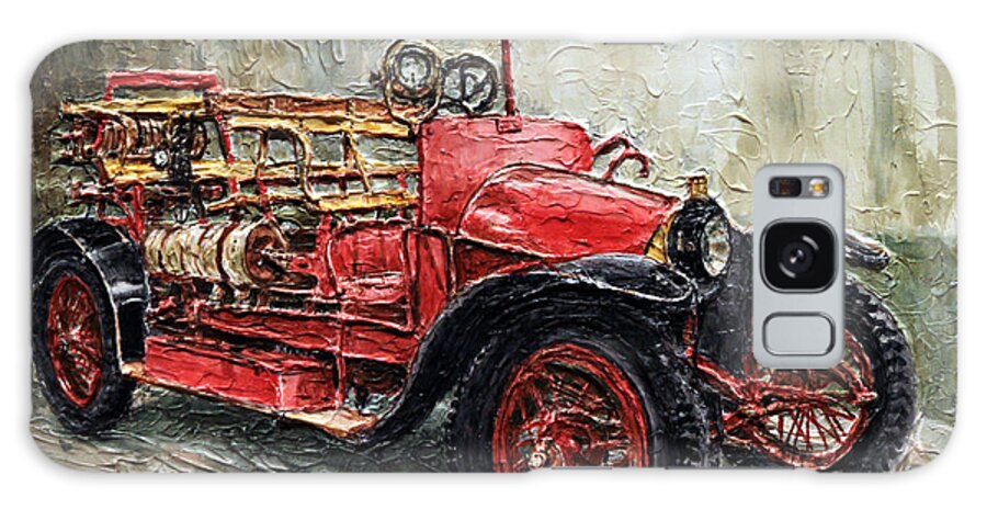 Fire Engine Galaxy S8 Case featuring the painting 1912 Porsche Fire Truck by Joey Agbayani