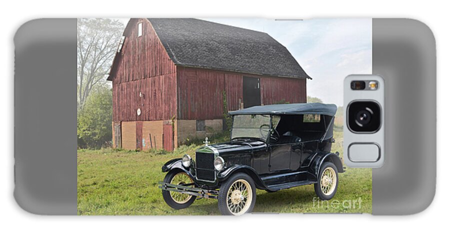 1927 Galaxy Case featuring the digital art 1927 Ford Model T, Miller Barn by Ron Long