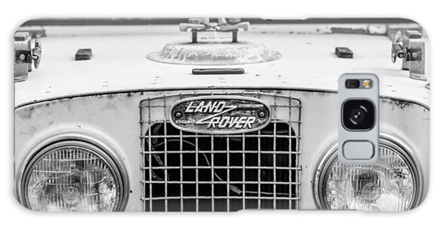 1952 Land Rover 80 Grille Galaxy Case featuring the photograph 1952 Land Rover 80 Grille -0988bw by Jill Reger
