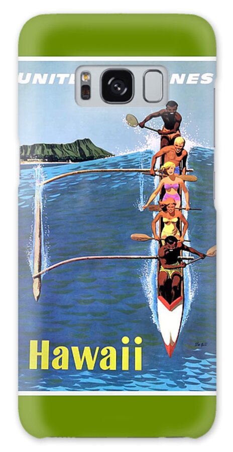 Aloha Galaxy Case featuring the digital art 1953 United Airlines Hawaii Travel Poster by Retro Graphics