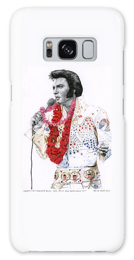 Elvis Galaxy Case featuring the drawing 1973 Aloha Bald Headed Eagle Suit by Rob De Vries
