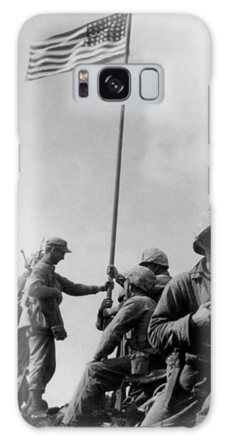 Iwo Jima Galaxy Case featuring the photograph 1st Flag Raising On Iwo Jima by War Is Hell Store