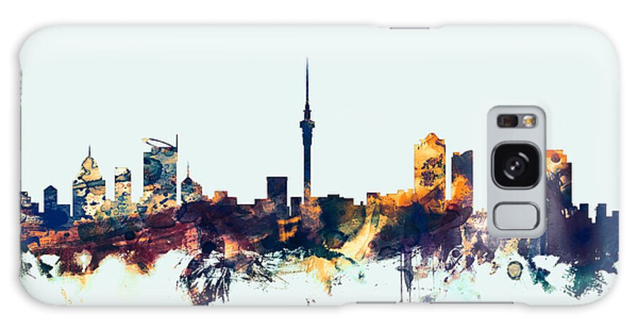 City Skyline Galaxy Case featuring the digital art Auckland New Zealand Skyline #2 by Michael Tompsett