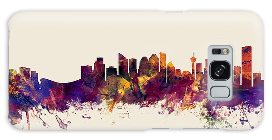 City Skyline Galaxy Case featuring the digital art Calgary Canada Skyline #2 by Michael Tompsett