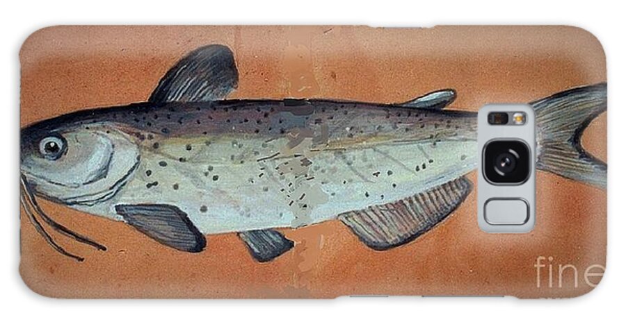 Fishing Sweetwater Fish Galaxy Case featuring the drawing Catfish #2 by Andrew Drozdowicz