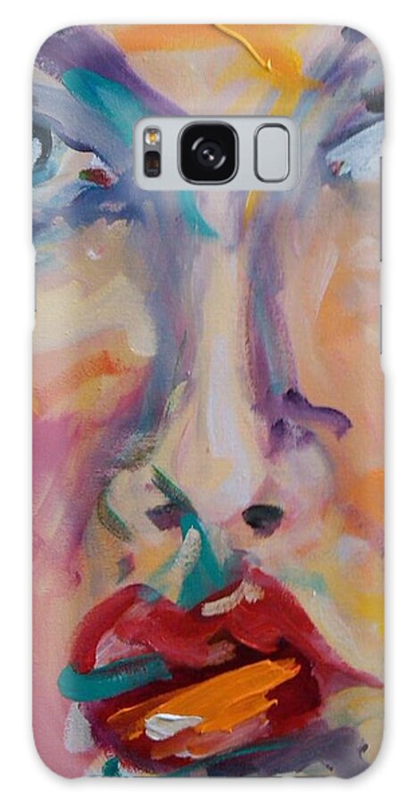 Face Galaxy Case featuring the painting Face #2 by Heather Roddy