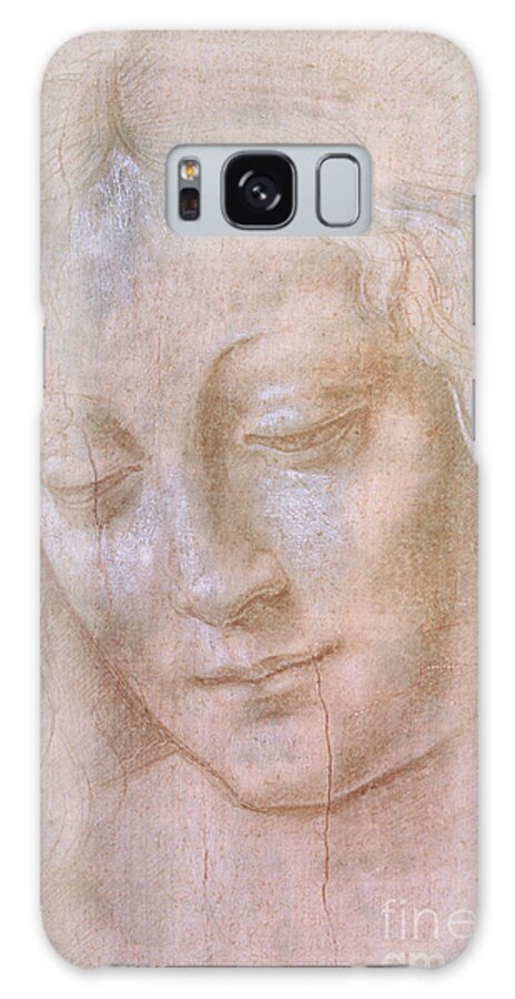 Leonardo Da Vinci Galaxy Case featuring the drawing Head of a woman by Leonardo da Vinci