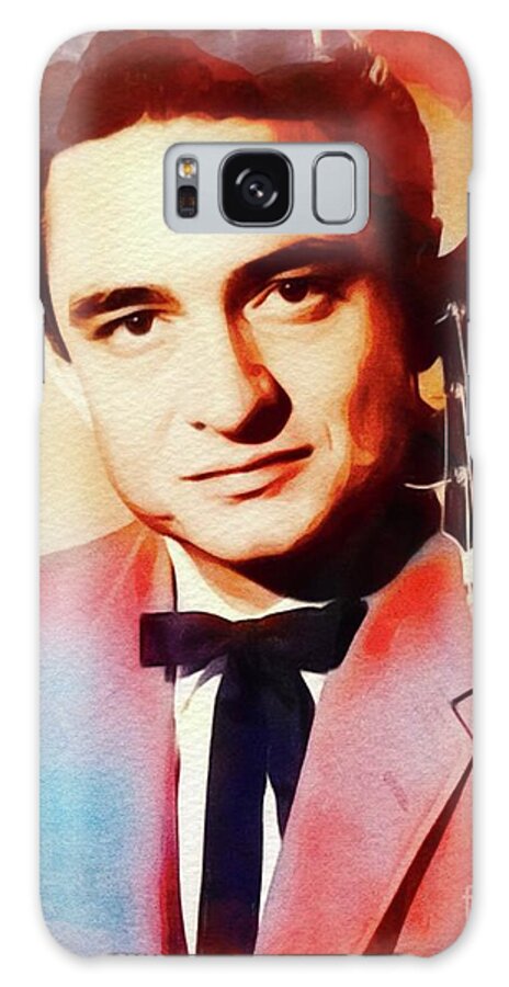 Johnny Galaxy Case featuring the painting Johnny Cash, Music Legend #2 by Esoterica Art Agency
