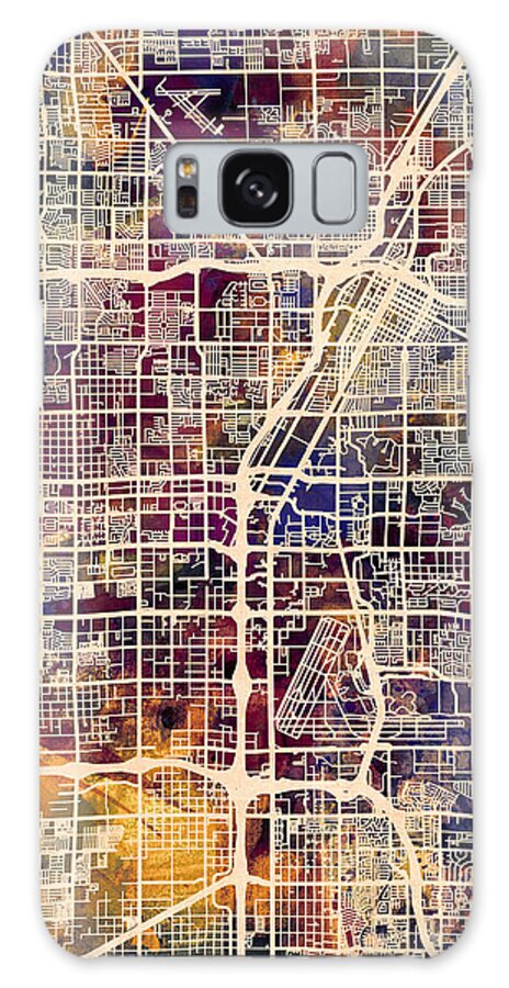 Las Vegas Galaxy Case featuring the digital art Las Vegas City Street Map #2 by Michael Tompsett