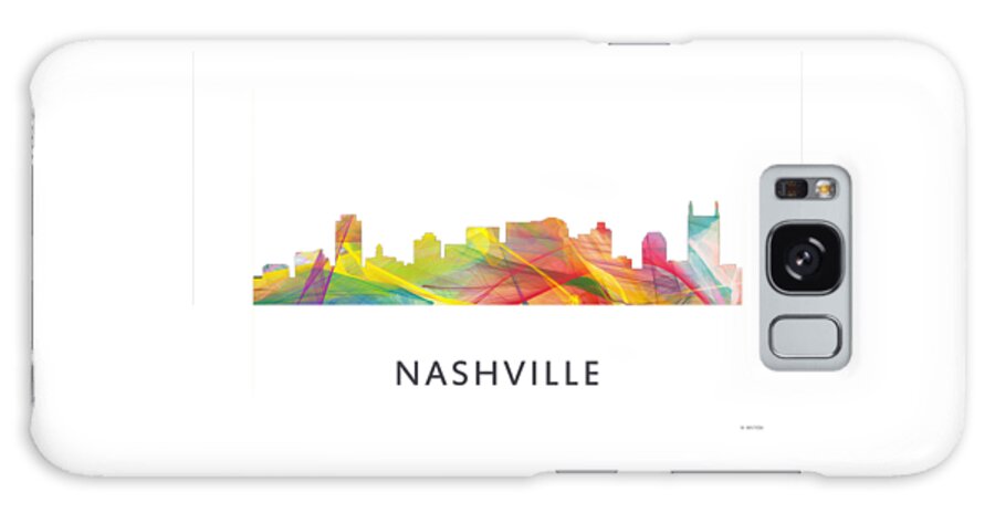 Nashville Tennessee Skyline Galaxy Case featuring the digital art Nashville Tennessee Skyline #2 by Marlene Watson