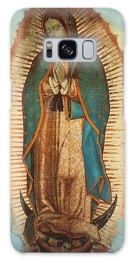 Guadalope Galaxy Case featuring the painting Our Lady Of Guadalupe #3 by Pam Neilands