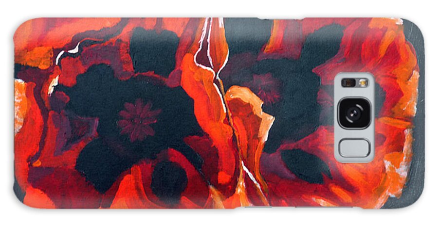 Poppies Galaxy Case featuring the painting 2 Poppies by Richard Le Page