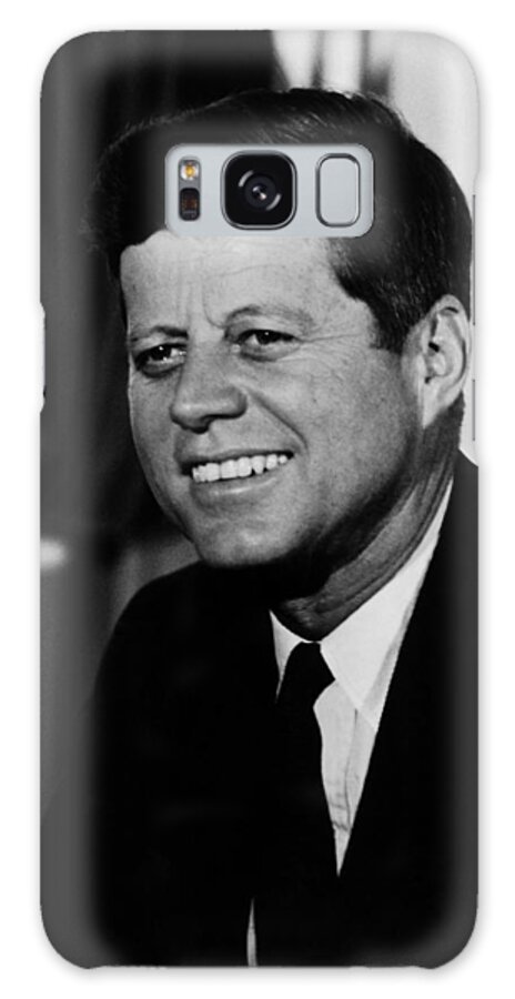 Jfk Galaxy Case featuring the photograph President Kennedy by War Is Hell Store