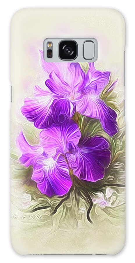 Iris Galaxy Case featuring the digital art Purple Iris #2 by Bonnie Willis